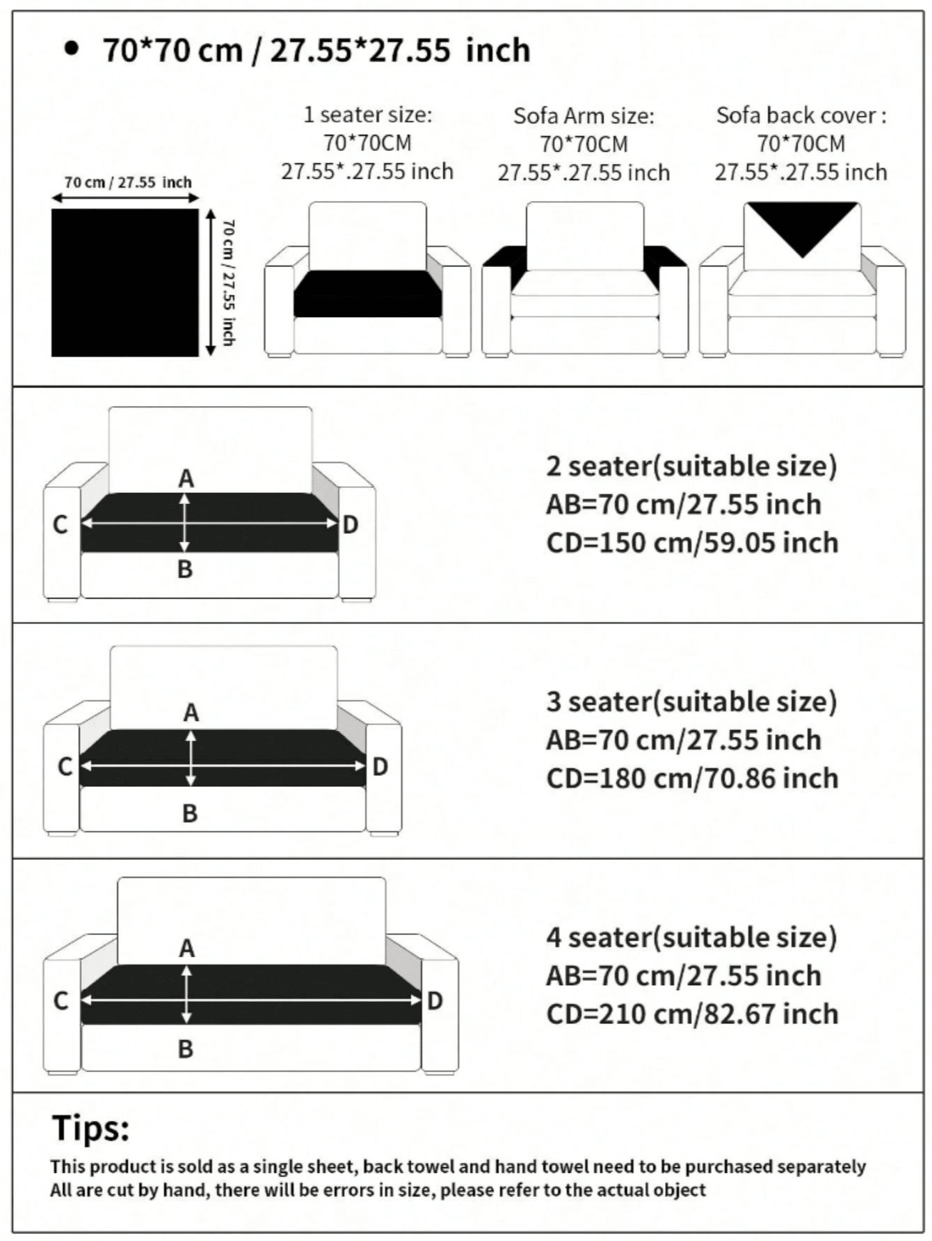 时尚加厚沙发垫套，轻奢简约风格。防尘、防滑、防猫抓，宠物友好。装饰并保护您的沙发，适用于客厅、卧室、书房、办公室和户外空间。 - 深灰色 - 查看 10