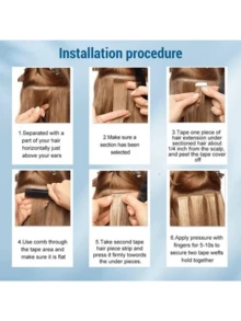 20片/包,30克真人发接发,隐形胶带式,直发,适合所有发质,长度10-24英寸 - SPink - 查看 6