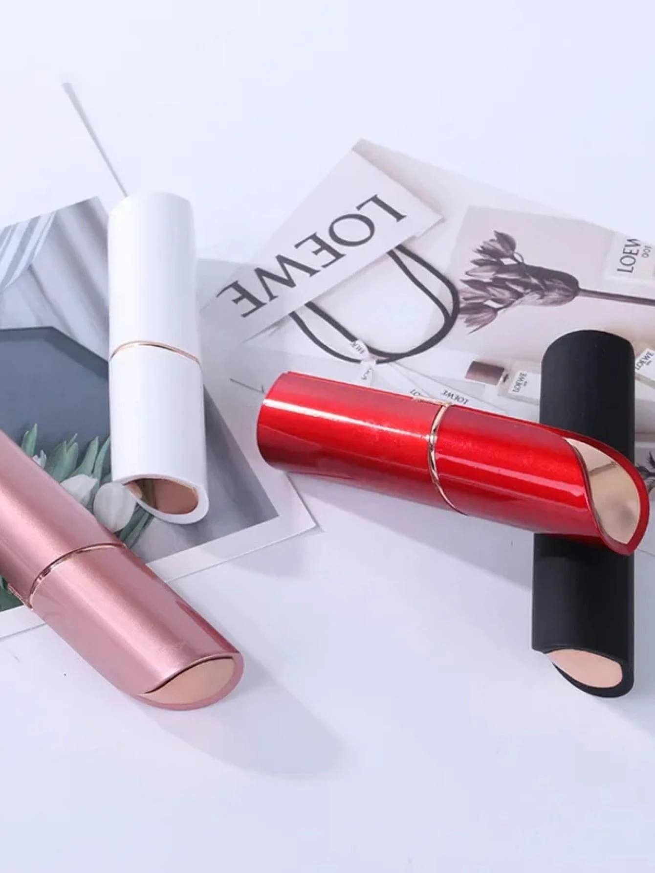 Lipstick Portable Facial Hair Trimmer Upper Lip Face Hair Remover - 隨機顏色 - 查看 1