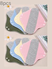8 Stücke wiederverwendbare Hygienepads - 20x23cm Graphen Pads für Frauen, Hygienepads-Set mit Flügeln für Frauen, waschbare Stoffslipeinlagen für die Nachgeburt, Periodenunterwäsche-Pads, Periodenunterwäsche, Unterwäsche für die Nachgeburt, ideales Weihnachtsgeschenk, Essentials für die Nachgeburt - Verschiedenfarbig - Übersicht 2