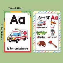 26pcs ABC English Alphabet Cards, Natural Phonics Cards, English 26 Letters Pronunciation Pocket Cards, Learning English Vocabulary Cards, Educational Gift For Easter, Christmas - Multicolor - View 7