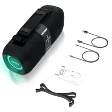 Moreka 385 Portable Bluetooth Speaker 20W | TWS Dual Pairing | 2000mAh Battery 8H Playtime | IPX6 Waterproof Subwoofer with Stereo Sound, USB/TF/AUX Support - Negro - Ver 7