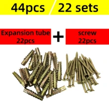 Juego de tornillos y pernos de expansión dentados, pernos de anclaje de expansión de metal comprimido antideslizante, combinación de tornillos de metal ligeros para pared de ladrillo, espuma, cemento, hormigón, tornillos de expansión de metal, adecuado para kit de reparación del hogar, alta resistencia, fácil instalación