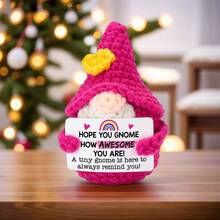 1pc Handmade Crochet Desktop Decor Figurine, Unique Gnome Shaped, Birthday Gift For Best Friend, Girlfriend, Sister, Mom, Grandma, Unisex, Christmas Stuffer, Creative Party Decoration, Keychain Ornament - Multicolor - View 12