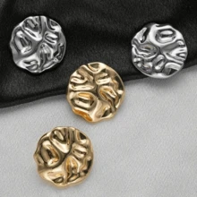 2/4 Stücke Vintage asymmetrische geprägte Metallknöpfe, modische dekorative Knöpfe für Mäntel, Pullover, Hemden, Jacken, Schuhe, Hüte, Taschen DIY Nähzubehör - Verschiedenfarbig - Übersicht 12