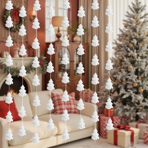 15 Stück Weihnachts- und Neujahrsdekoration, Feiertags-Deko, Weihnachtsbaum Papier Hängefahnen, Fenster Hintergrund Dekoration