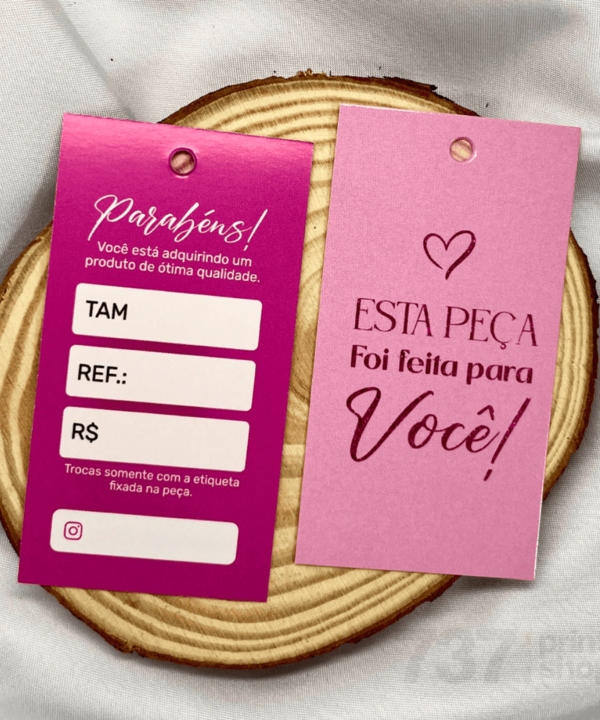 100 Tag Etiqueta para Roupas Femininas - Design Elegante com Frase Motivacional - Pronta Entrega