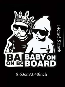 1张乙烯基“车内有婴儿”贴纸，趣味儿童汽车窗贴，耐用防水，易于粘贴和移除 - 惡搞小孩 - 查看 17