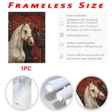 1pc Arabic Horse Wall Decor, Middle Eastern Digital Art Painting, Equestrian Portrait, Boho Oriental Animal Poster, Wall Art, Poster, Framed Wall Art, Animal, Room Decor, Bedroom Decor, Wall Decor, Bathroom Decor, Living Room Decor, Kitchen Decor, Canvas Wall Art (Frame Optional) - Multicolor - View 8