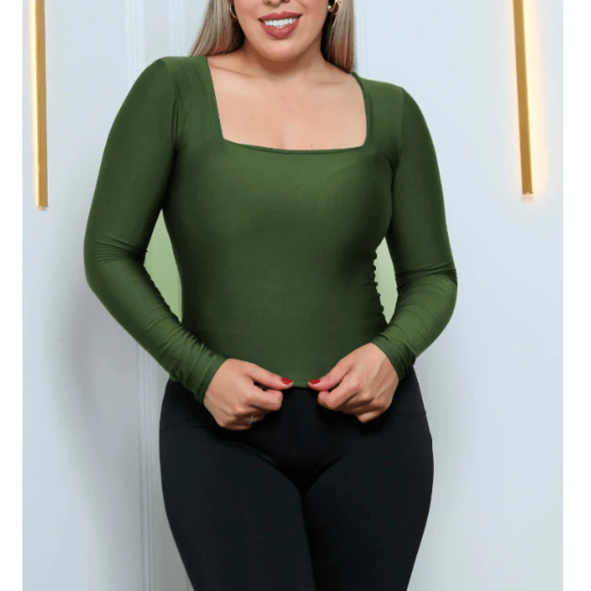 1 Plain Fabric None Knit Modern Travel Evening Wedding Winter - xanh quân đội - Xem 1