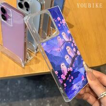 Funda tipo bloque con diseño de búho lunar. Compatible con los modelos 16 Pro, 16, 15 Pro, 14, 14 Plus, 13, 13 Pro, 12 Pro y 12 Pro. Funda transparente, resistente a golpes, con cobertura total y un diseño elegante y protector. - transparente - Ver 3