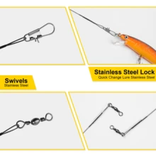 NYAYEO 30 Stücke/Set Angelschnur Köder Draht Edelstahl Vorfach Draht Hauptschnur Angelzubehör für Hecht versteckte Hauptschnur Outdoor Angeln Ausrüstung (zufällige Farbe)