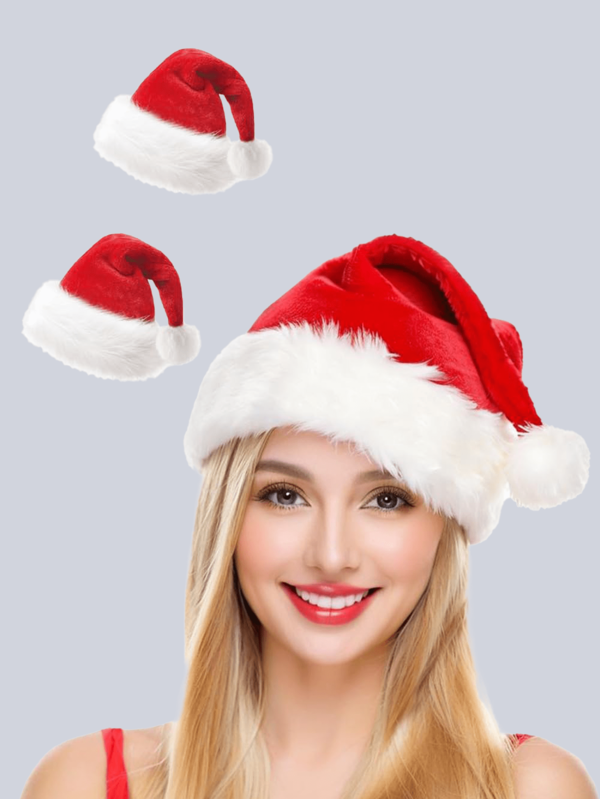1pc Santa Hat For Adults - Red, Machine Washable, Suitable For Holiday Party And Decoration Best Gifts Birthday Home Decor Christmas Decorations Room Decor Christmas Winter