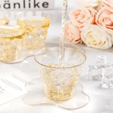 9 Oz 50 PCS Gold Glitter Plastic Cups, Gold Rimmed Disposable Wine Glasses Disposable Glitter Cups, Elegant Plastic Cocktail Glasses, Gold Rimmed Plastic Cups, Fancy Party Cups For Wedding, Birthday, Holiday - 金閃 9 oz - 查看 2