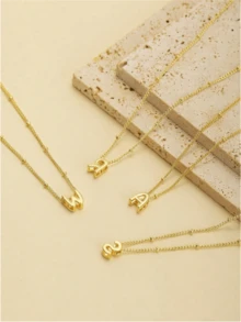 1pc Bubble Letter Necklace, Women's Personalized Initial Necklace, Unique Bubble Pendant Necklace, Delicate Pendant Necklace, Gift For Teenagers, Jewelry Gift