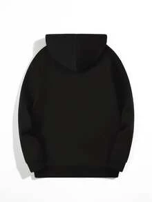 Hombre003 sudadera con capucha para hombres de manga larga con estampados modernos, ideal para las temporadas de otoño e invierno - Negro - Ver 2