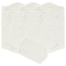4pc Washable Rug Mat Set Caravan Romany Anti-Allergic Non-Slip Tourer Leafy - Cream - View 3
