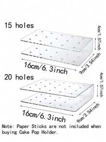 1个亚克力透明棒棒糖/蛋糕棒棒糖展示架,20/15孔棒棒糖展示架,蛋糕棒棒糖展示架,糖果展示架,适用于婚礼、生日派对、万圣节等场合,蛋糕棒棒糖展示架,透明亚克力蛋糕架,甜点展示架,生日派对餐桌装饰 - 彩色 - 查看 8