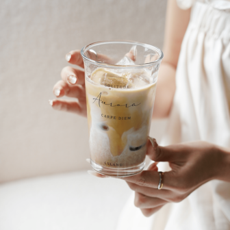 A English Upside-Down Glass Cup, INS-Style Minimalist Luxury Glass Cup For Home And Office, Drinking Cup, Simple Cold Drink Cup, Juice Cup, Coffee Cci