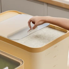 10LB/20LB/30LB Airtight Food Storage Container, Moisture & Pest Proof, Easy Press Dispenser, With Measuring Cup, Ideal For Rice, Grains, Sugar, Flour And Pet Food Storage, Great For Kitchen, Home And Commercial Use