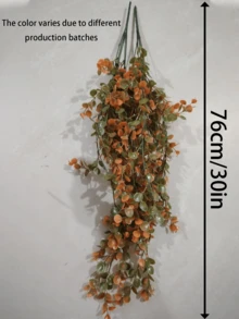 2pcs/Set-Artificial Autumn Eucalyptus Leaves, Artificial Autumn Flowers, Artificial Hanging Plants, Artificial Autumn Plants, Artificial Hanging Plants, Fake Indoor And Outdoor, No Basket, Suitable For Indoor And Outdoor Thanksgiving Decorations, Plastic Autumn Garlands, Suitable For Thanksgiving, Halloween And Christmas, Suitable For Weddings, Terraces, Porches And Other Indoor/Outdoor Decorations,Fall Decor - Multicolor - View 9