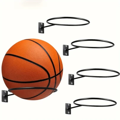 3pcs Iron Ball Rack Wall Mounted - Minimalist Design Sports Ball Storage Rack, Suitable For Basketball, Volleyball, Soccer - Fashionable Home Display And Storage Rack, Iron Structure, Space-Saving Design, Home Organizer, Home Storage, Wall Storage, Multi-Function Ball Storage Rack, Storage Hanger, Display Rack, For Home Room, Living Room, Office, Christmas, Valentine's Day, New Year Gift Decor