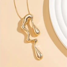 1pc European & American Style Exaggerated Geometric Asymmetrical Multi-Layer Necklace