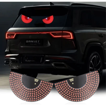1 Par Carro LED Luz Decorativa Olho Do Diabo De Advertência Traseira Vermelho Ambiente