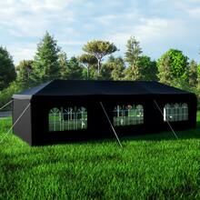 10x30' Wedding Party BBQ Garden Canopy Tent Outdoor Gazebo With 8 Removable Sidewalls - màu đen - Xem 1