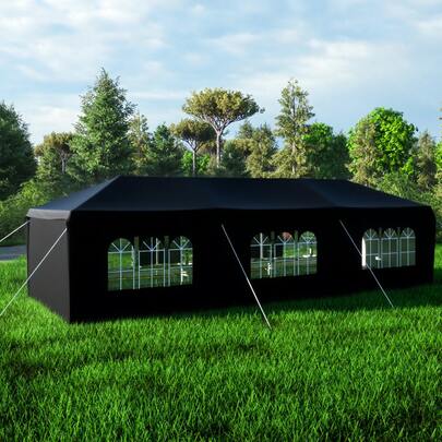 Carpa/cenador de jardín de 10x30 pies para boda, fiesta o barbacoa al aire libre, con 5 paredes laterales extraíbles