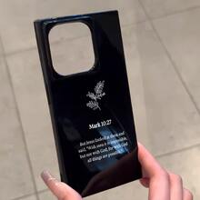 Un teléfono con un patrón de bloques simple, compatible con los modelos 16 Pro, 16, 15 Pro, 14, 14 Plus, 13, 13 Pro, 12 Pro y 12 Pro, ofrece una cobertura completa a prueba de golpes, un corte grande, un marco elegante y brillante y excelente - Negro - Ver 1