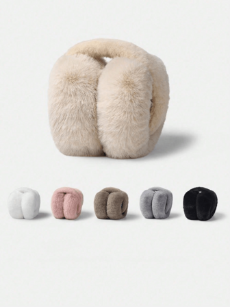 3pcs Colorful Foldable Winter Ear Muffs, Plush Ear Protection, Cold-Proof, Thick Ear Warmers. Random Colors. Winter Accessories