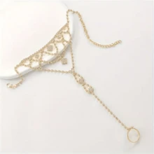 Elegant Multi-Layer Rhinestone Toe Ring Anklet Fashion Jewelry For Beach Holidays Foot Jewelry - 腳鍊 - 查看 3