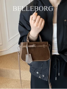 Casual Contrast Color Texture Versatile Matte Commuter Retro Leather Buckle Small Handbag For Women - Cà phê - Xem 6