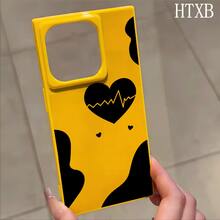 Teléfono con diseño de tres corazones negros, compatible con las series 16 Pro, 16, 15 Pro, 14, 14 Plus, 13, 13 Pro, 12 Pro y 12 Pro. Diseño antigolpes con cobertura total, gran apertura, marco brillante y elegante. - Negro - Ver 2