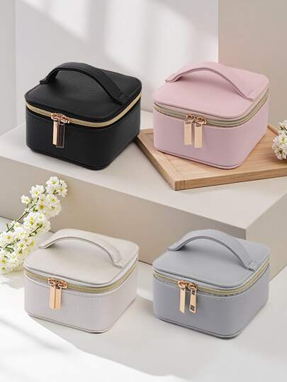 New Portable Travel Jewelry Organizer Pu Leather Bag Jewelry Organizer Handheld Jewelry Necklace Organizer Earring Ring Bracelet Earring Jewelry Box Suitable For Girlfriends Friends, Girls As Holiday Or Birthday Gift, Mother's Day Surprise Gift.Travel Essentials Travel Accessories Travel Bag Vacation Back To School School Stuff Jewellery Box