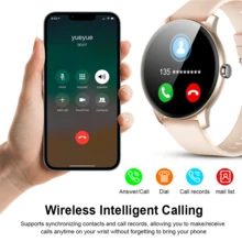 1 Stück Unisex Silikon Armband Smartwatch, mit kabelloser Anruffunktion, Schrittzähler, Kalorienrechner, Distanzverfolgung, mehrere Sportmodi, Alarm, Anrufe & Nachrichten Benachrichtigungen, 1,32" runde HD Anzeige, Vollbildschirm, kompatibel mit Android & iOS Smartphones, geeignet als Urlaubsgeschenk - Verschiedenfarbig - Übersicht 3