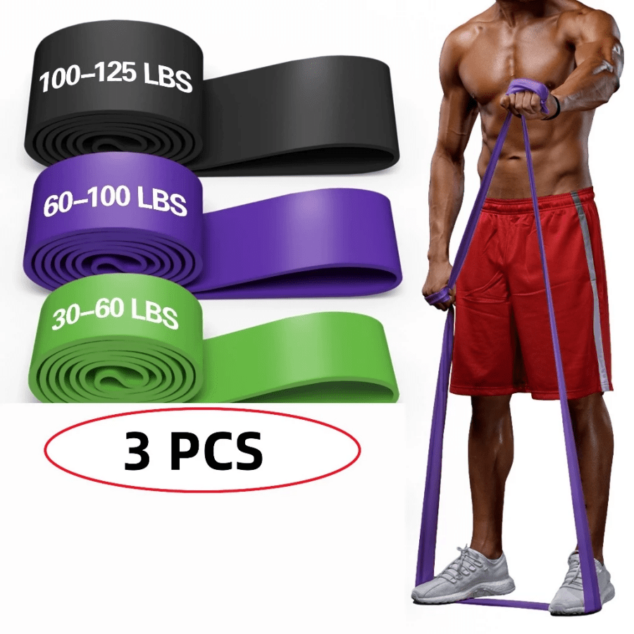 Kit 3 Elásticos Super Band de Látex Resistente para Treino de Força Crossfit e Estabilização Muscular