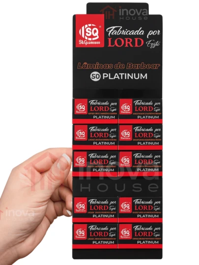 Kit 50 Lâminas Duplas Lord Egito Platinum Profissional Precisão e Durabilidade para o Barbeiro Exigente