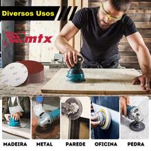 Disco de Lixa com VeIcro 125mm 10 Peças MTX Kit 10 Lixas Circular Para Lixadeira Kit Lixa Sem Furo - Vermelho e Branco - Visão 6