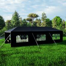 10x30' Wedding Party BBQ Garden Canopy Tent Outdoor Gazebo With 8 Removable Sidewalls - màu đen - Xem 2