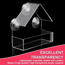 1只鳥飼料器，掛在窗外的透明鳥飼料器，帶吸盤，適用於花園戶外後院野生鳥類觀察，丙烯酸塑料 - 無色 - 查看 5