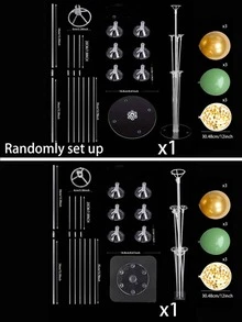 一套可重复使用的透明气球支架套装，含6个气球，适用于宝宝生日派对、主题派对、迎婴派对等庆祝活动和场合。 - 彩色 - 查看 16