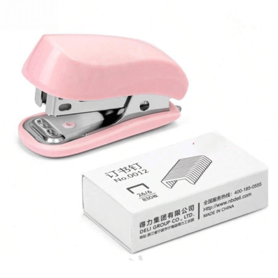 Stapler Set, Small Mini Cute Student With 12-Gauge Stapler, Labor-Saving Household Children's Stapler, Office Small Stapler, Compact Stapler, Easy To Carry (1 Stapler + 1 Staple/Card)