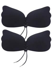 2件/1件装可重复使用无肩带隐形文胸，提升胸型隐形文胸，女士隐形露背文胸带乳贴