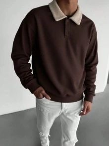 GRDR Men's Autumn/Winter New Sherpa Collar Button Vintage Hoodie