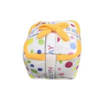 iDestry Hundekuchen Spielzeug aus weichem Plüsch mit quietschenden, bunten Kerzen, strapazierfähiges, Lustiges Kaukuscheltier für große Hunde-Rassen als Geburtstaggeschenk mit Halstuch