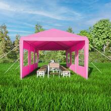 10x30' Wedding Party BBQ Garden Canopy Tent Outdoor Gazebo With 8 Removable Sidewalls - Pink - View 4