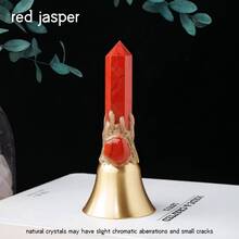 1个天然水晶尖头手摇铜铃铛床头铃铛叫醒课堂家居装饰圣诞铃铛礼品纪念品圣诞礼物 - 水晶柱鈴鐺 - 查看 11