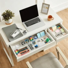 Kit 25 Organizadores Acrílico Transparente Empilhável Modular para Gavetas, Geladeiras Organização - Transparente - Visão 3